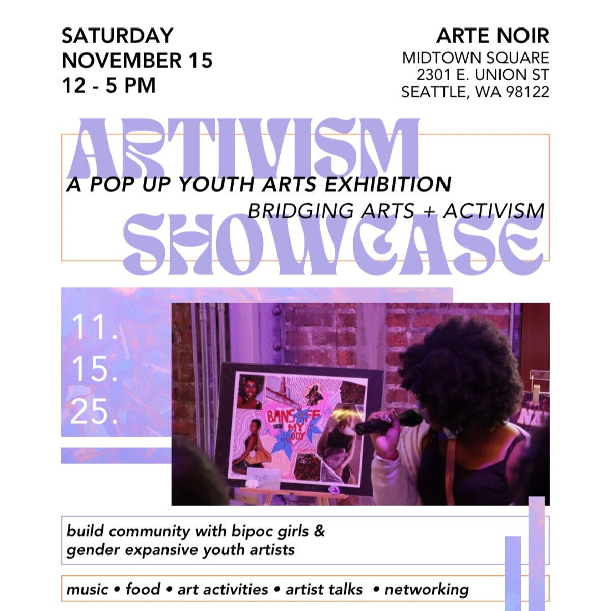 Artivism Showcase: A Pop Up Youth Arts Exhibition
